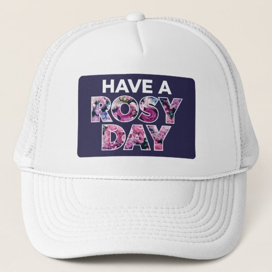 Casquette Art Graphique "Ayez Une Journée Rosy" (Devant)