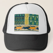 Casquette Art Nouveau Cats and Flowers (Devant)