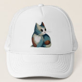 Casquette Art numérique de chat coloré (Devant)