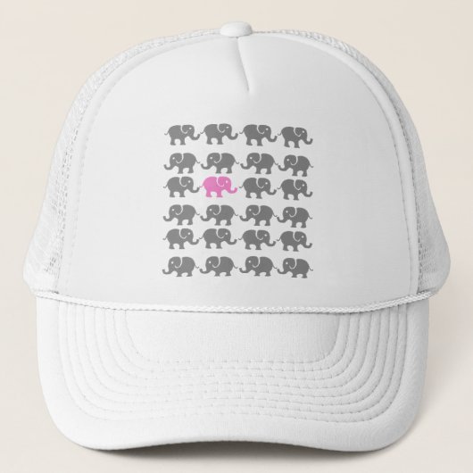 Casquette Art rose et gris d'éléphant (Devant)