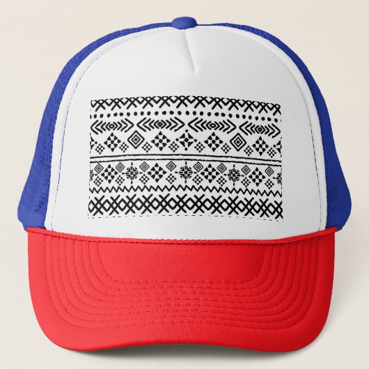 Casquette Art tribal boho : géométrique sans soudure. (Devant)