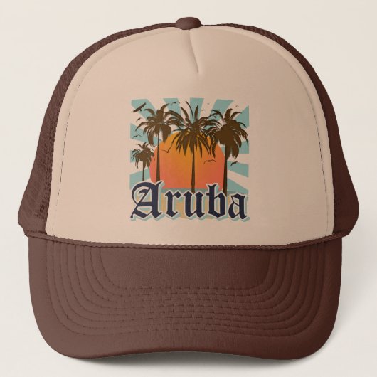 Casquette Aruba échoue le coucher du soleil (Devant)