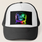 Casquette astronaute de chat coloré (Devant)