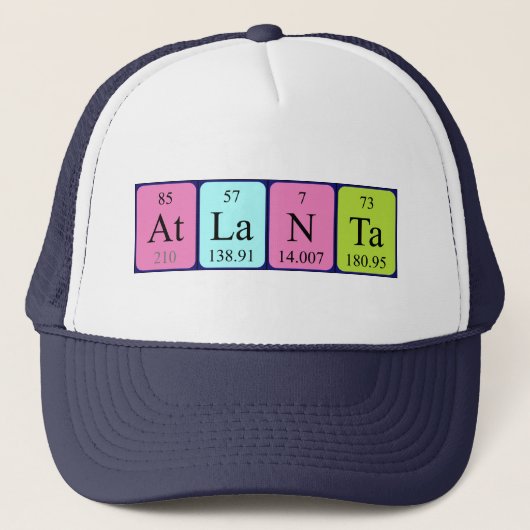 Casquette Atlanta periodic table name hat (Devant)