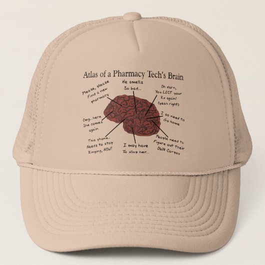 Casquette Atlas du cerveau d'un technicien en pharmacie (Devant)