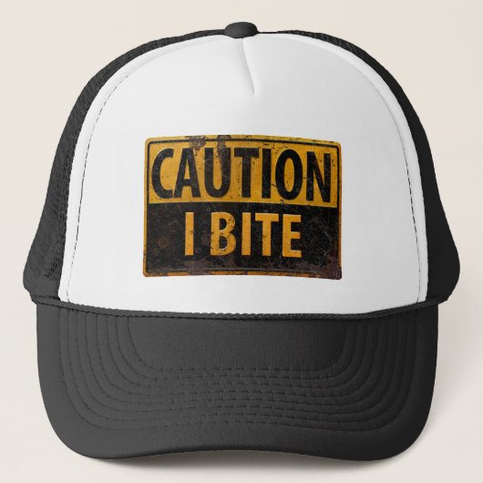 Casquette ATTENTION - I BITE rouille panneau d'avertissement (Devant)