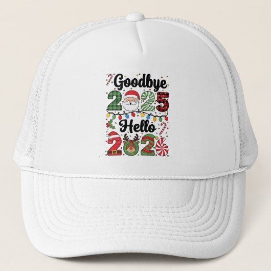 Casquette Au revoir 2025 Bonjour 2026 Résolution de Nouvel A (Devant)