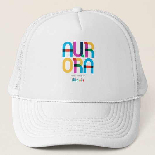 Casquette Aurora Illinois Mid Century, Pop Art, (Devant)
