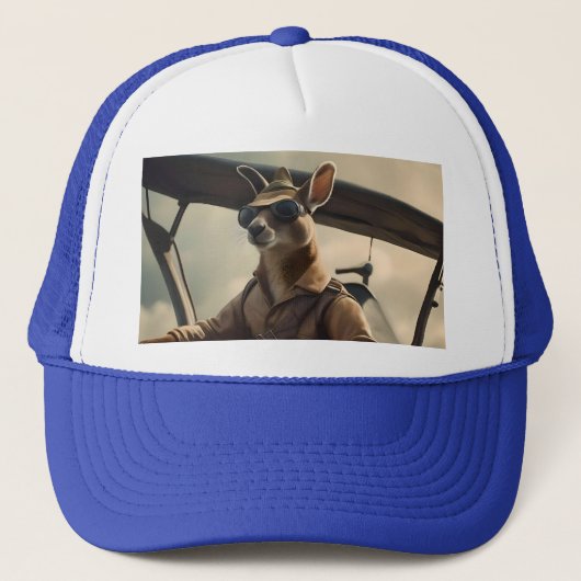 Casquette Aussie Kangaroo Avion Pilote, (Devant)