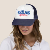 Casquette Austin Texas Red Blue Typographie (En situation)