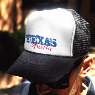 Casquette Austin Texas Red Blue Typographie