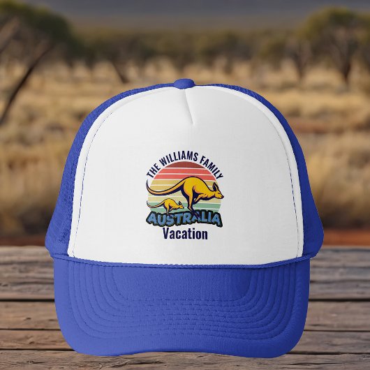 Casquette Australie Voyage Cute Kangaroo Sunset Custom