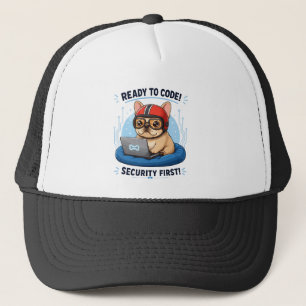 Casquette Autocollant de chien de cybersécurité codeur franç