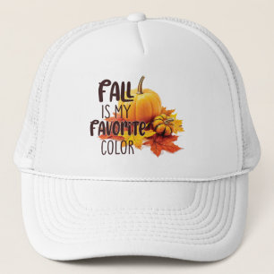 Casquette Automne est ma couleur préférée - Citrouille & Feu