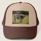 Casquette avec la longue image de vache à klaxon (Devant)