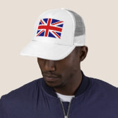 Casquette avec le drapeau britannique union jack (En situation)