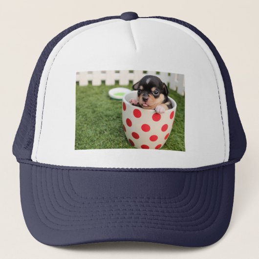 Casquette avec petit chiot mignon (Devant)
