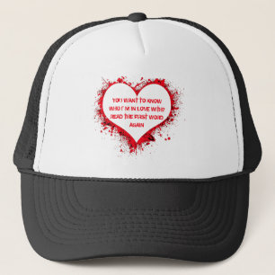 Casquette Avec qui je suis amoureux, texte drôle dans le coe