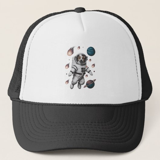 Casquette Aventure spatiale avec un chien astronaute (Devant)