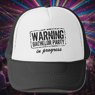 Casquette AVERTISSEMENT BACHELOR PARTY EN COURS chapeaux cam