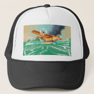 Casquette Avion à feu de dessin animé collectant de l'eau