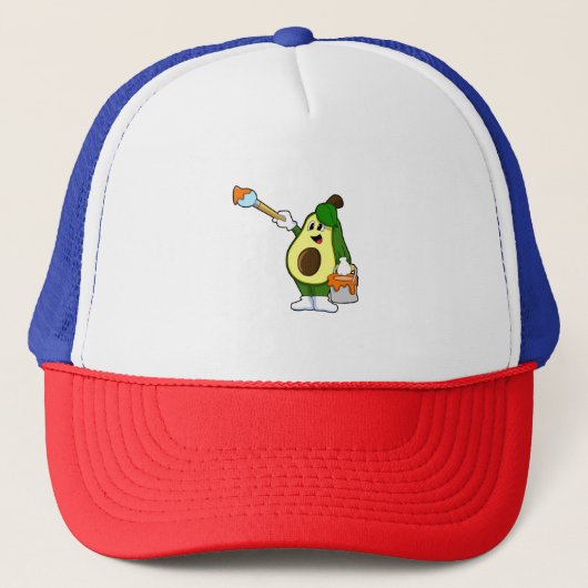 Casquette Avocado en peintre avec pinceau (Devant)