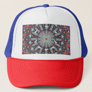 Casquette Aztec géométrique : Motif circulaire coloré