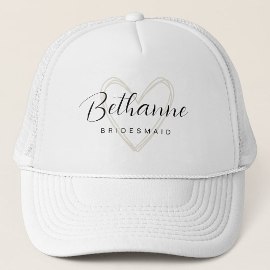 Casquette Bachelorette Cadeau minimaliste Bridesmaid (Devant)