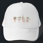 Casquette bachelorette rose bach & alcool week-end chic<br><div class="desc">bach rose girly bach & booze bachelorette week-end chic design moderne et élégant. Belles illustrations,  classe,  partie d'une collection.</div>