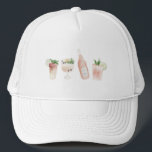 Casquette bachelorette rose bach & alcool week-end chic<br><div class="desc">bach rose girly bach & booze bachelorette week-end chic design moderne et élégant. Belles illustrations,  classe,  partie d'une collection.</div>