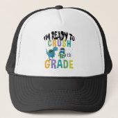 Casquette Back to School I'm Ready To Crush 8e Grade Dino (Devant)