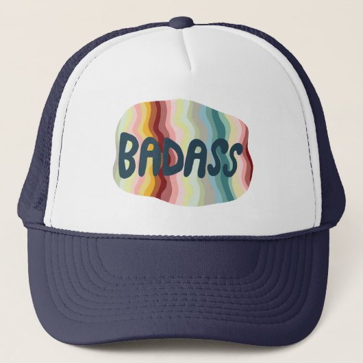 Casquette Badass Colorful Rainbow Handletting Design (Devant)