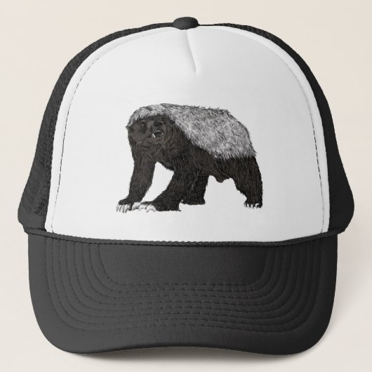 Casquette Badass Honey Badger Attitude sans peur Art animal (Devant)