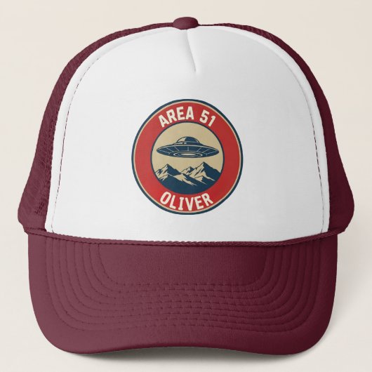 Casquette Badge Alien Retro Classifié Zone 51 (Devant)