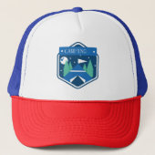 Casquette Badge de camping bleu (Devant)