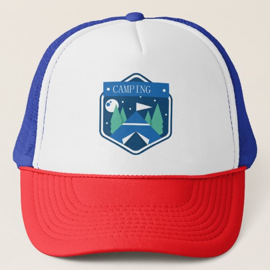 Casquette Badge de camping bleu (Devant)
