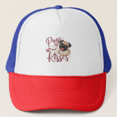 Casquette baiser de chien .Carlins & baisers Aquarelle Tee (Devant)
