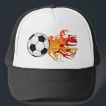 Casquette Bal de football en feu<br><div class="desc">Casquette de football pour ce joueur passionné,  entraîneur d'équipe,  ou plus grand fan.</div>