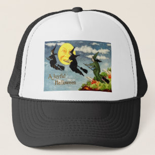 Casquette Balai volant de sorcière dans le ciel de la lune