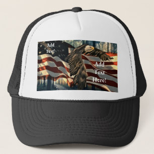 Casquette Bald Eagle American Flag Country Road Trucker Chap