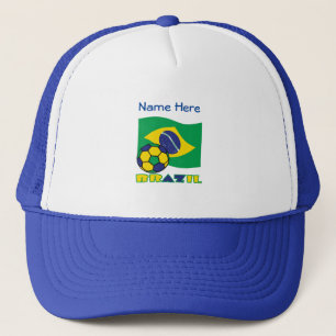 Casquette Balle de Football Drapeau Brésilien Bleu Personnal