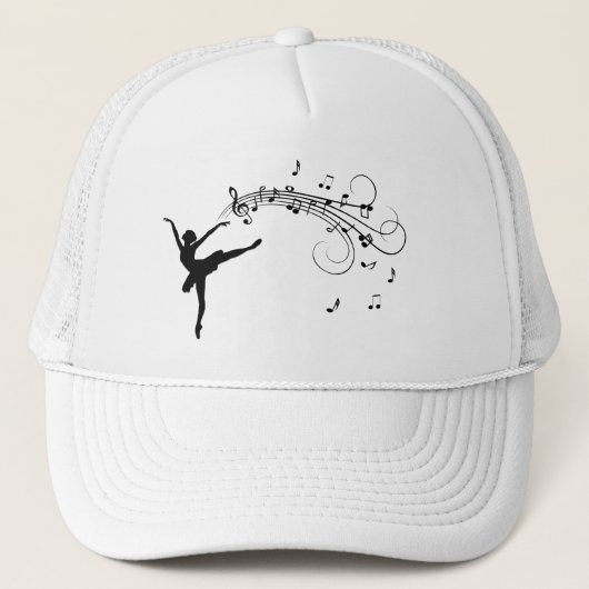 Casquette Ballerina Dancing with Music Notes (Devant)
