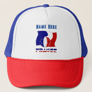 Casquette Ballon de foot personnalisé drapeau français 