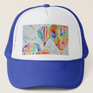 Casquette Ballons à air chaud coloré aquarelle peinture