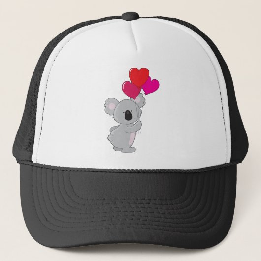 Casquette Ballons de coeur de koala (Devant)