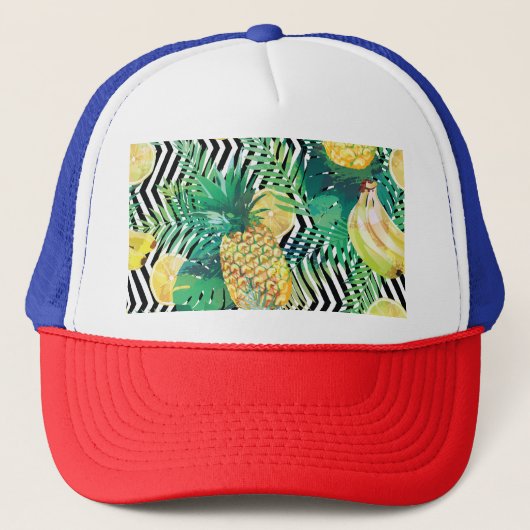 Casquette Bananes exotiques citrons Tropical sans joint (Devant)