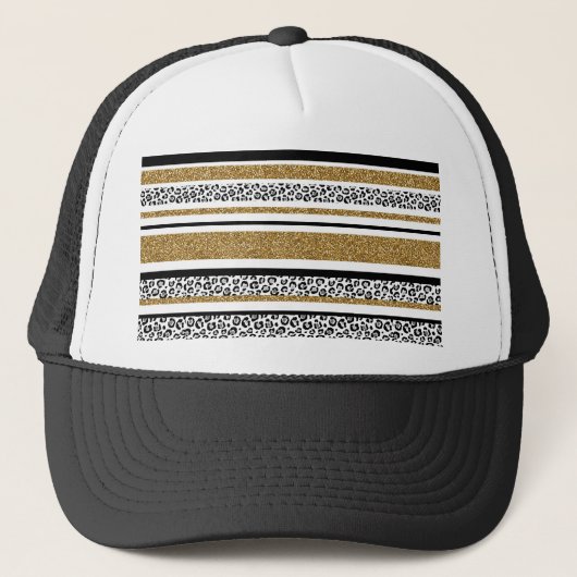 Casquette Bandes léopard de parties scintillant en faux or t (Devant)