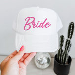 Casquette BARB Pink Malibu Poupée à thème mariée Bachelorett<br><div class="desc">Ce camionneur de bachelorette marié qui possède une police inspirée de la poupée Malibu est un cadeau de groupe de week-end de bachelorette parfait. Paire avec l'option "bébé" pour un look cohésif. 💜 COULEURS SONT ÉDITABLES ! Cliquez sur "modifier la conception" pour modifier les couleurs.</div>