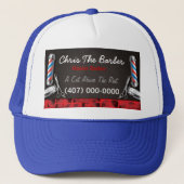 Casquette Barbershop Barber pole and clippers Trucker Hat (Devant)