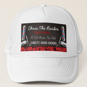 Casquette Barbershop Barber pole and clippers Trucker Hat